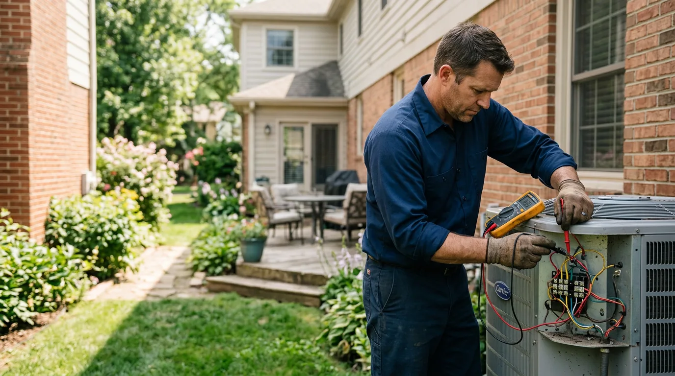 HVAC technician working near Lansing, NC